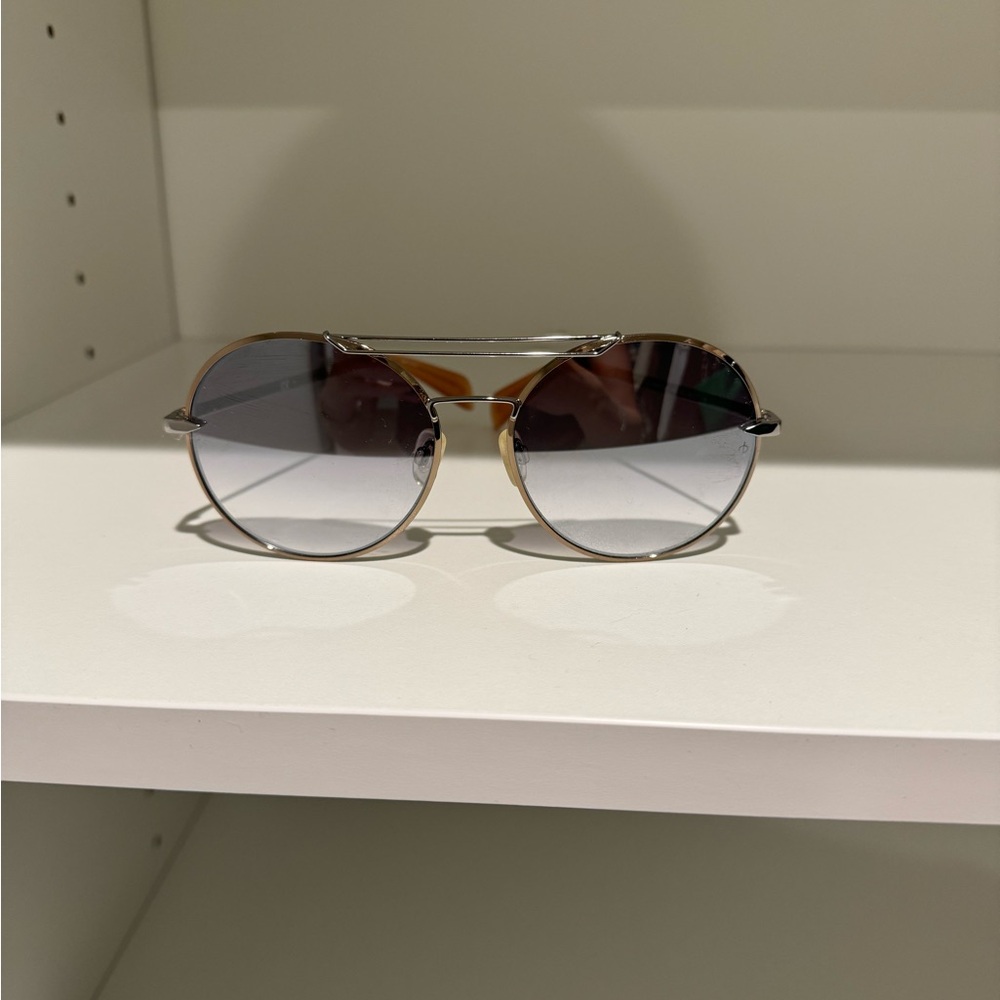 Rag and Bone Round Silver Sunglasses